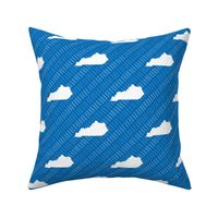 Kentucky State Shape Pattern Blue and White Stripes