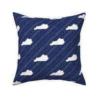 Kentucky State Shape Pattern Dark Blue and White Stripes