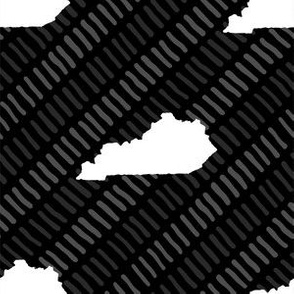 Kentucky State Shape Pattern Black and White Stripes