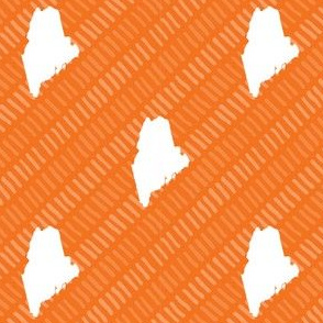 Maine State Shape Pattern Orange and White Stripes