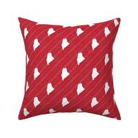 Maine State Shape Pattern Red and White Stripes