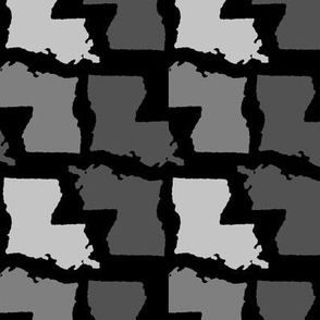 Louisiana State Shape Pattern Black and White 
