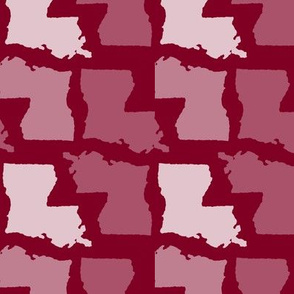 Louisiana State Shape Pattern Garnet and White Stripes