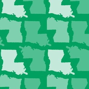 Louisiana State Shape Pattern Green and White