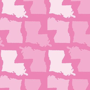 Louisiana State Shape Pattern Pink and White