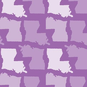 Louisiana State Shape Pattern Purple and White Stripes