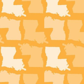 Louisiana State Shape Pattern Yellow and White