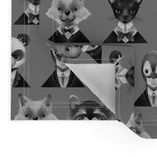 Animals in Suits - black & white