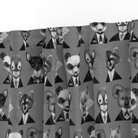 Animals in Suits - black & white