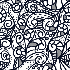 Ebony Boho Spiralize Indie Doodle