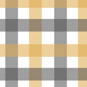 Gingham in Charcoal and Ochre - Medium