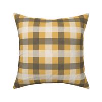 Gingham in Mustard, Charcoal and White