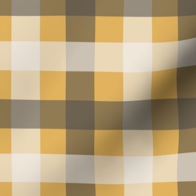 Gingham in Mustard, Charcoal and White