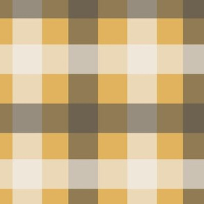 Gingham in Mustard, Charcoal and White