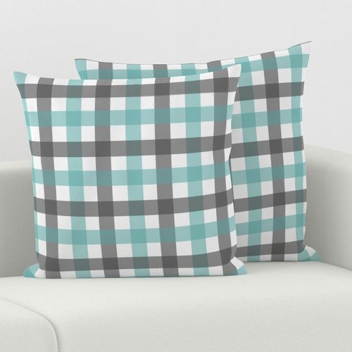 Gingham in Winter Blue and Grey