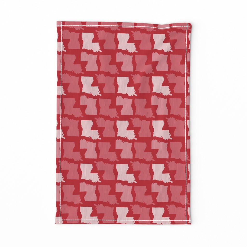 Louisiana State Shape Pattern Red and White