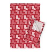 Louisiana State Shape Pattern Red and White