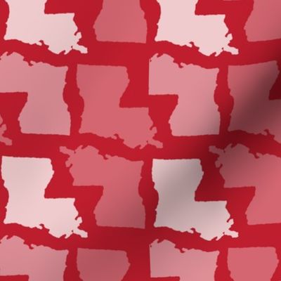 Louisiana State Shape Pattern Red and White