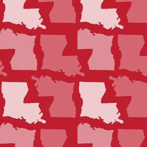 Louisiana State Shape Pattern Red and White