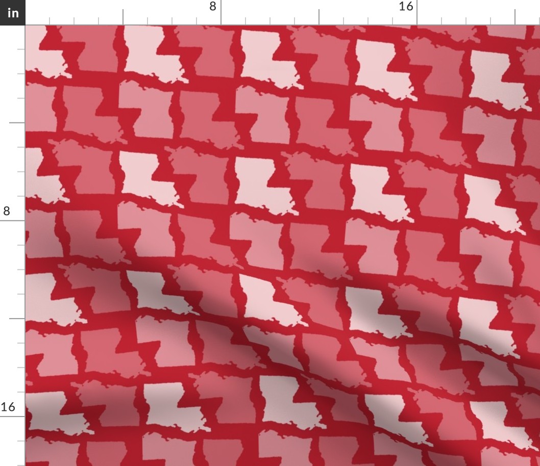 Louisiana State Shape Pattern Red and White