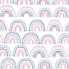 rainbow scoop - rainbow fabric, rainbows fabric, neutral rainbow fabric, nursery fabric, rainbow baby fabric, - pink