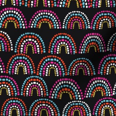 rainbow scoop - rainbow fabric, rainbows fabric, neutral rainbow fabric, nursery fabric, rainbow baby fabric, - black