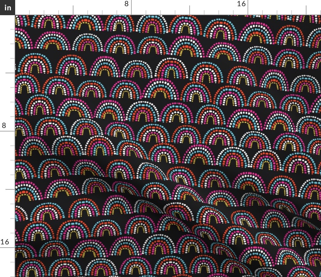 rainbow scoop - rainbow fabric, rainbows fabric, neutral rainbow fabric, nursery fabric, rainbow baby fabric, - black