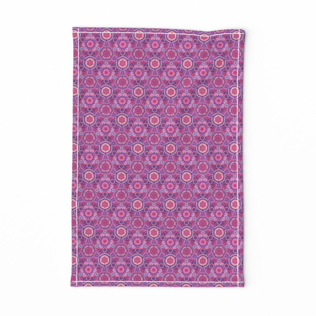 Kaleidoscopic Floral Pink and Violet small scale