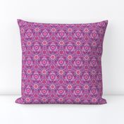 Kaleidoscopic Floral Pink and Violet small scale