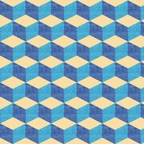 blue cube geometric pattern