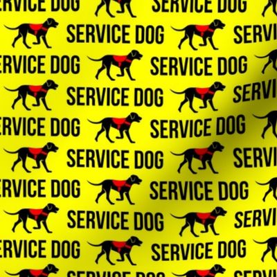 Service Dog - red on yellow -  LAD19
