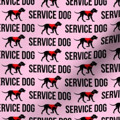 Service Dog - red on pink -  LAD19