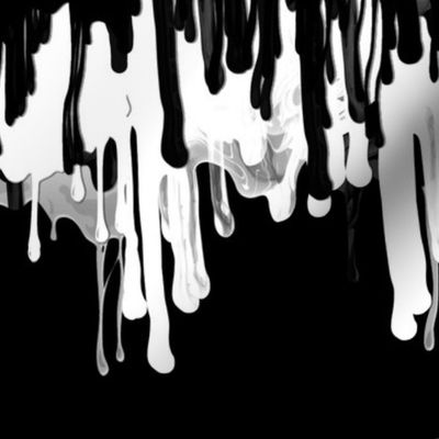 BLACK AND WHITE PAINT DRIPS