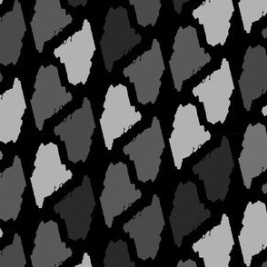 Maine State Shape Pattern Black and White