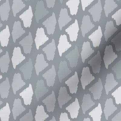 Maine State Shape Pattern Grey and White