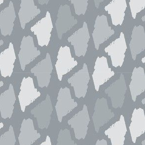 Maine State Shape Pattern Grey and White
