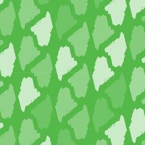 Maine State Shape Pattern Lime Green and White