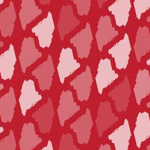 Maine State Shape Pattern Red and White