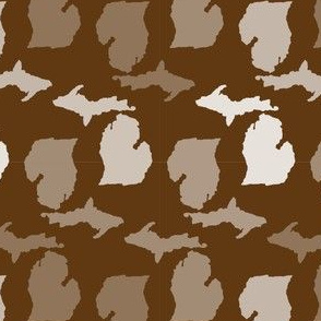 Michigan State Shape Pattern Brown and White