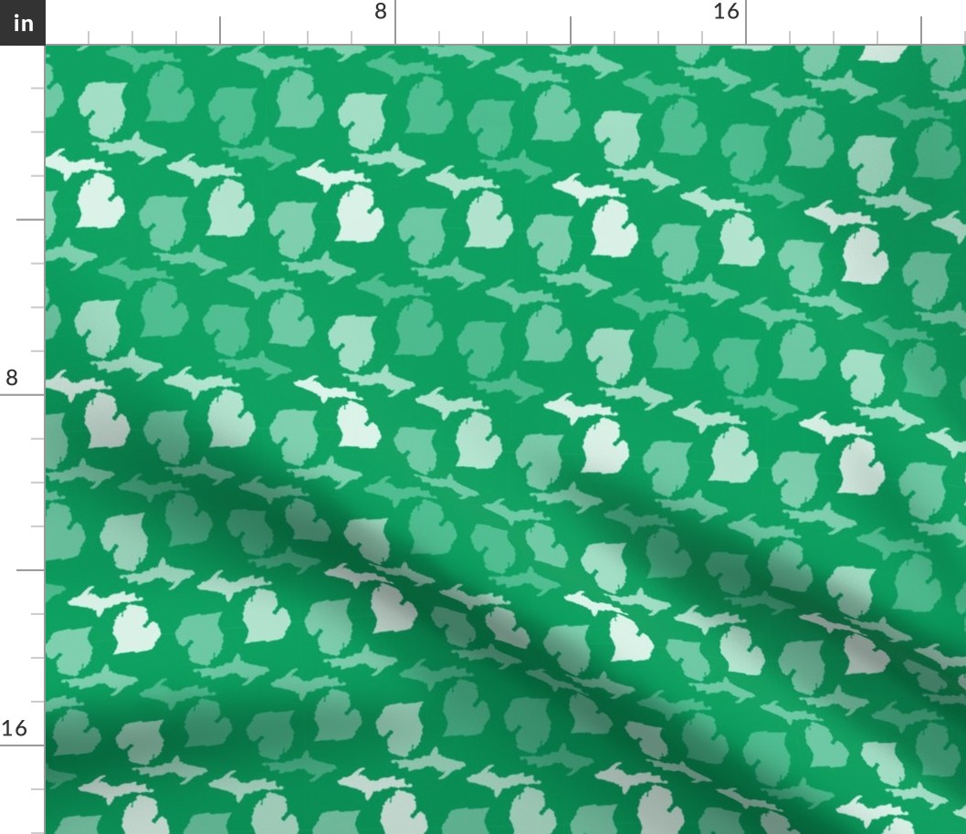 Michigan State Shape Pattern Green and White