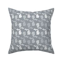 Michigan State Shape Pattern Grey and White 