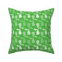 Michigan State Shape Pattern Lime Green and White