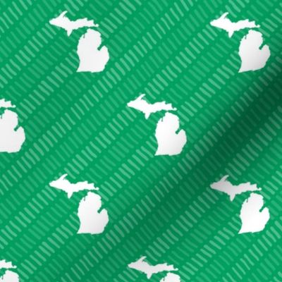 Michigan State Shape Pattern Green and White Stripes