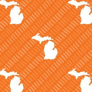 Michigan State Shape Pattern Orange and White Stripes