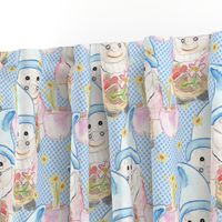 Kitschy Gnomes - Pastel Pink & Blue