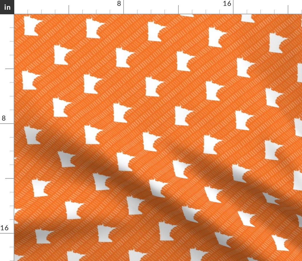 Minnesota State Shape Pattern Orange and White