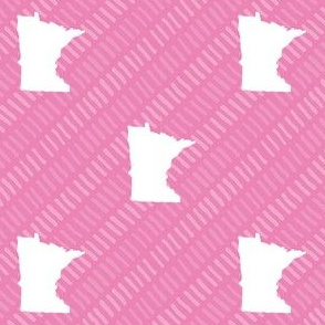 Minnesota State Shape Pattern Pink and White