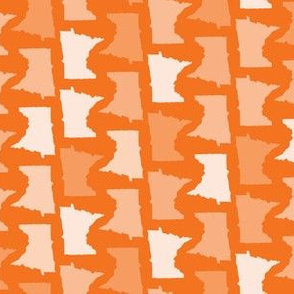 Minnesota State Shape Pattern Orange and White