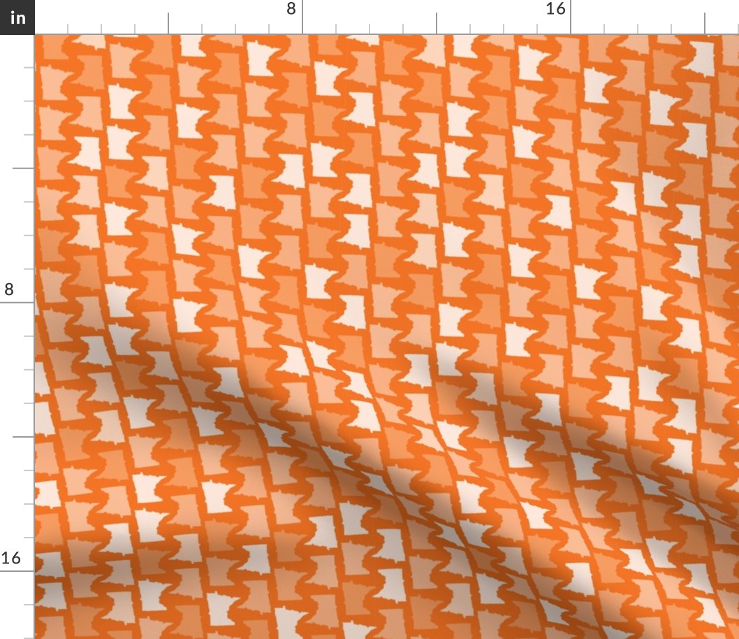 Minnesota State Shape Pattern Orange and White