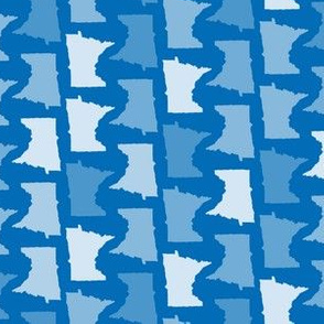 Minnesota State Shape Pattern Blue and White